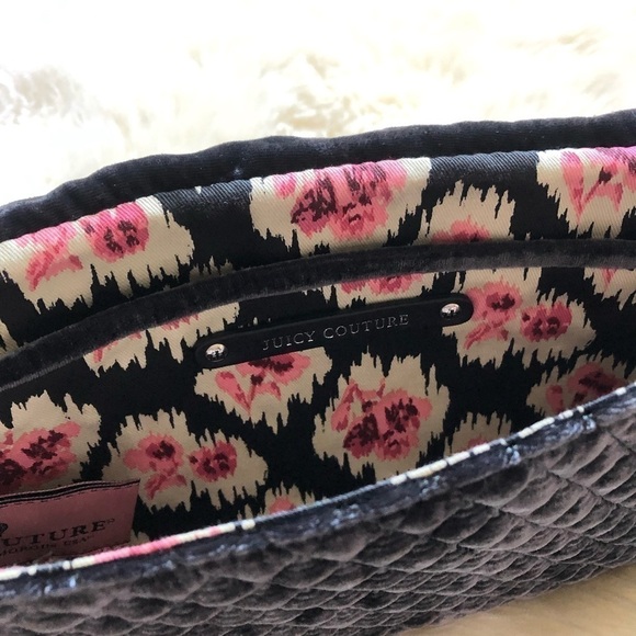 Juicy Couture Gray Velour Oversized Bow Clutch Y2K 2000’s style - Picture 6 of 6